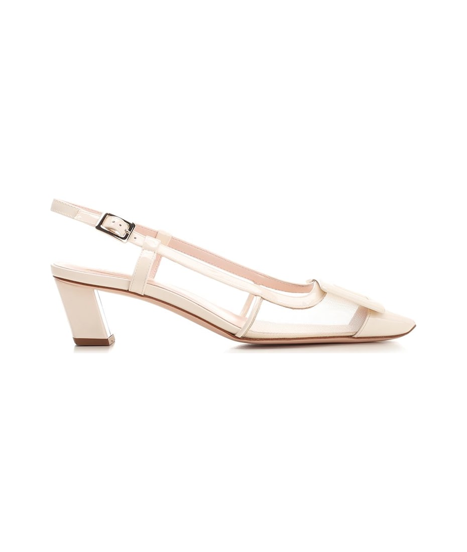 サンダル・ミュール Roger Vivier 'Belle Viver' slingback (RVW00643380HR0 B999) ROGER VIVIER Belle Vivier embellished patent-leather mules