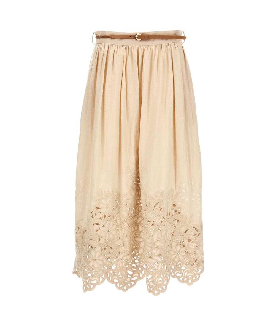 スカート Zimmermann Wylie embroidered midi skirt Zimmermann Wylie Embroidered Midi Skirt | italist