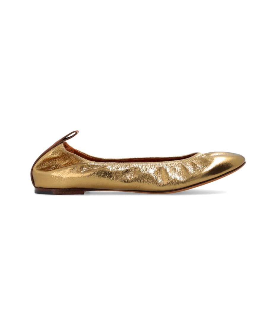 Lanvin Ruched Detail Metallic Ballerina Shoes italist, ALWAYS