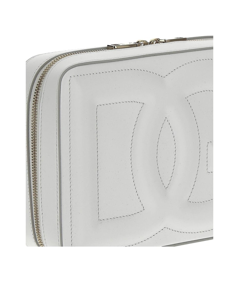 Dolce & Gabbana Medium Calfskin Camera Bag With Logo - WHITE