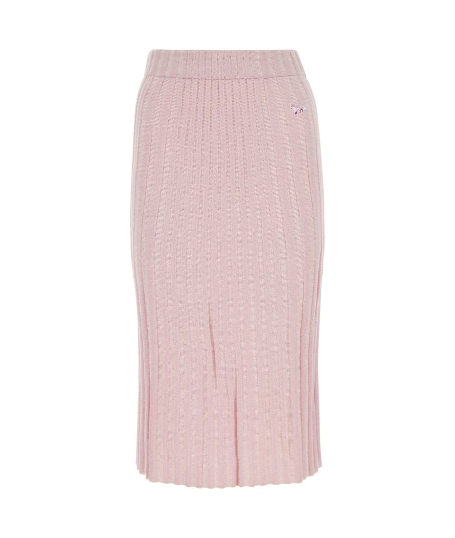 Maison Kitsuné Light Pink Cotton Blend Skirt - LILAC