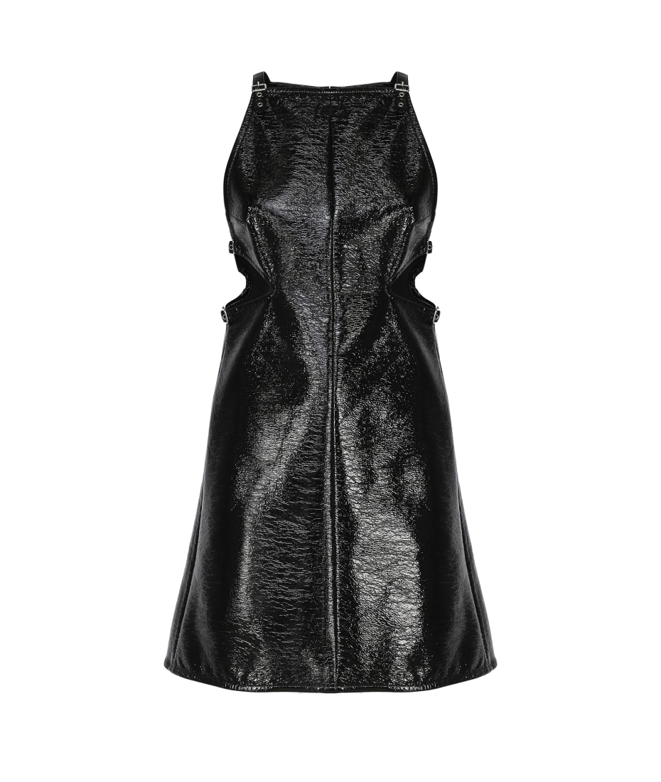 knee length dresses for ladies Molded Vinyl Mini Dress – KateBarton main image 0