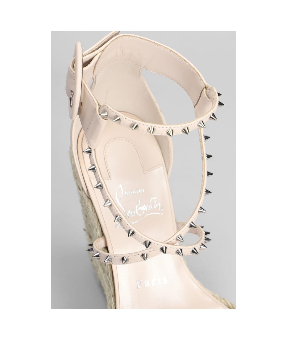 Christian Louboutin Spikes 120 Sandals In Rose-pink Leather - rose-pink