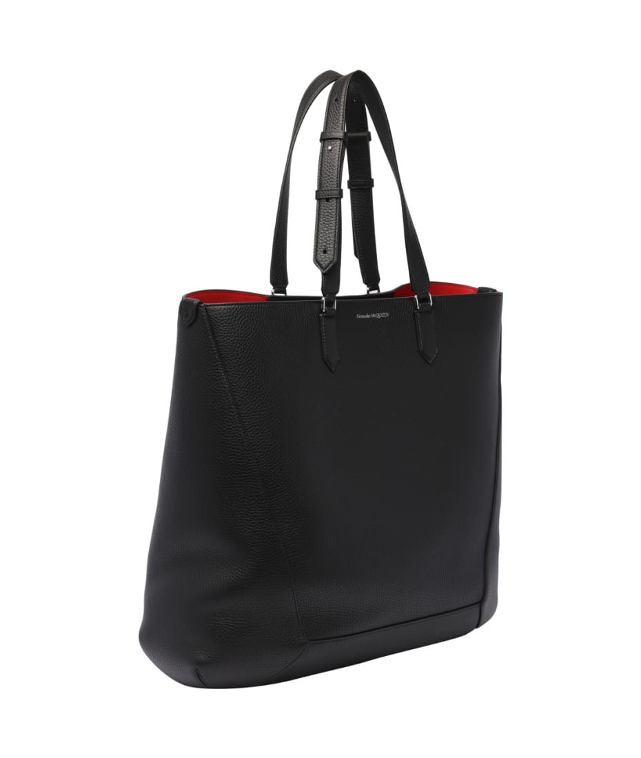 【関税&送料込】Alexander Mcqueen Black Canvas Shopping Bag Alexander McQueen Tote Bag Large The Edge | italist, ALWAYS