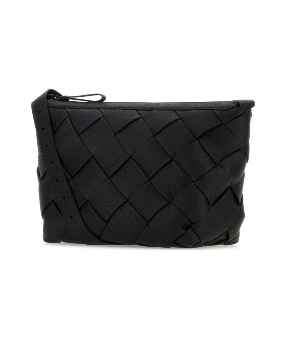 Bottega Veneta Black Leather Diago Crossbody Bag | italist