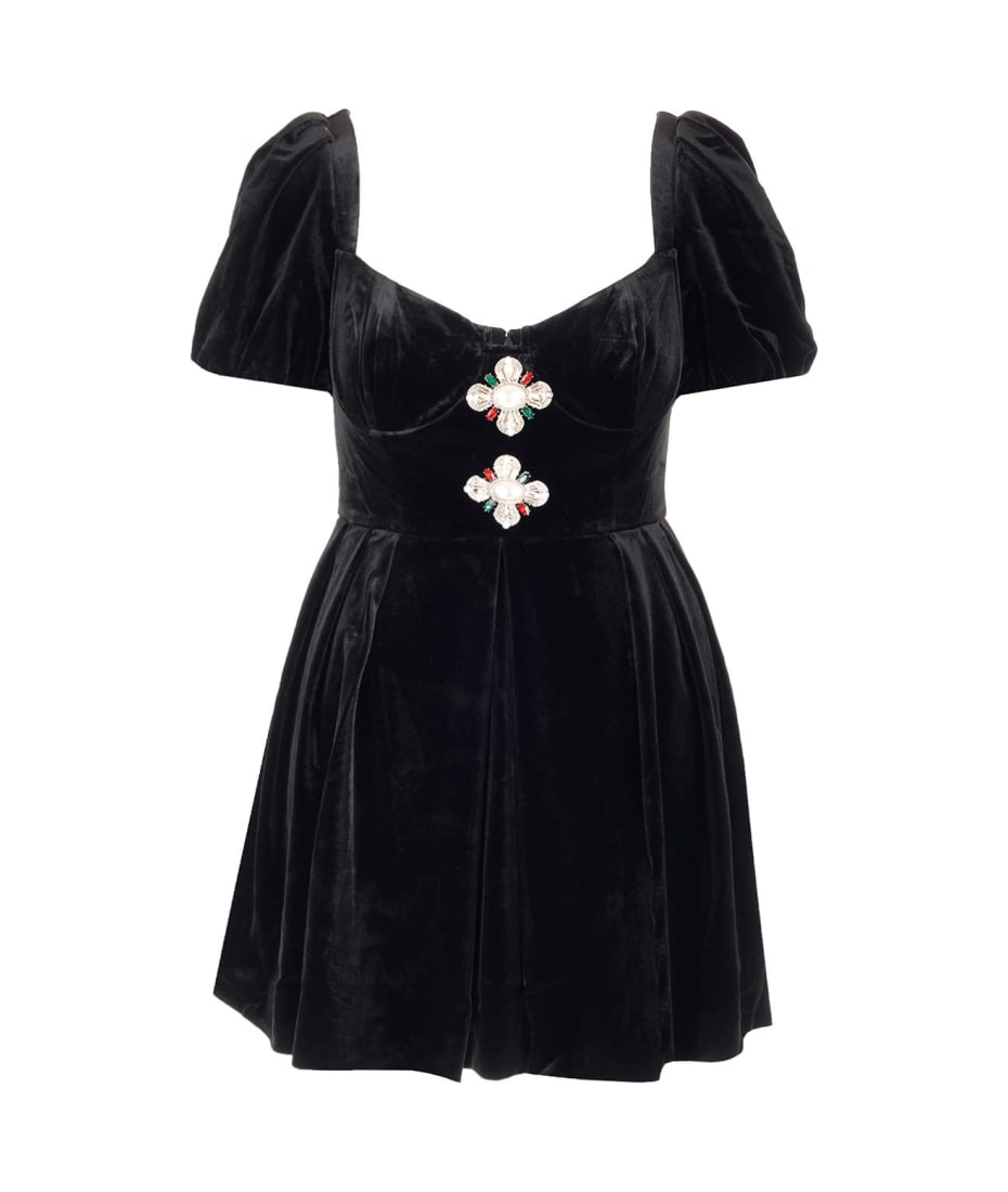 【送料&関税込】self-portrait Heart Shaped Velvet Mini Dress self-portrait Heart Shaped Velvet Mini Dress | italist