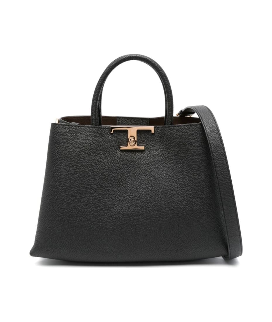 Tod's Black T Timeless Leather Tote Bag | italist
