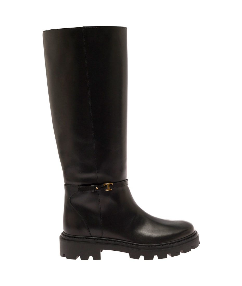ブーツその他 Tod's Minimalist Closed Long Boots With Textured Sole TALL SHAFT FLAT BOOTS - Burgundy Red | ZARA United States