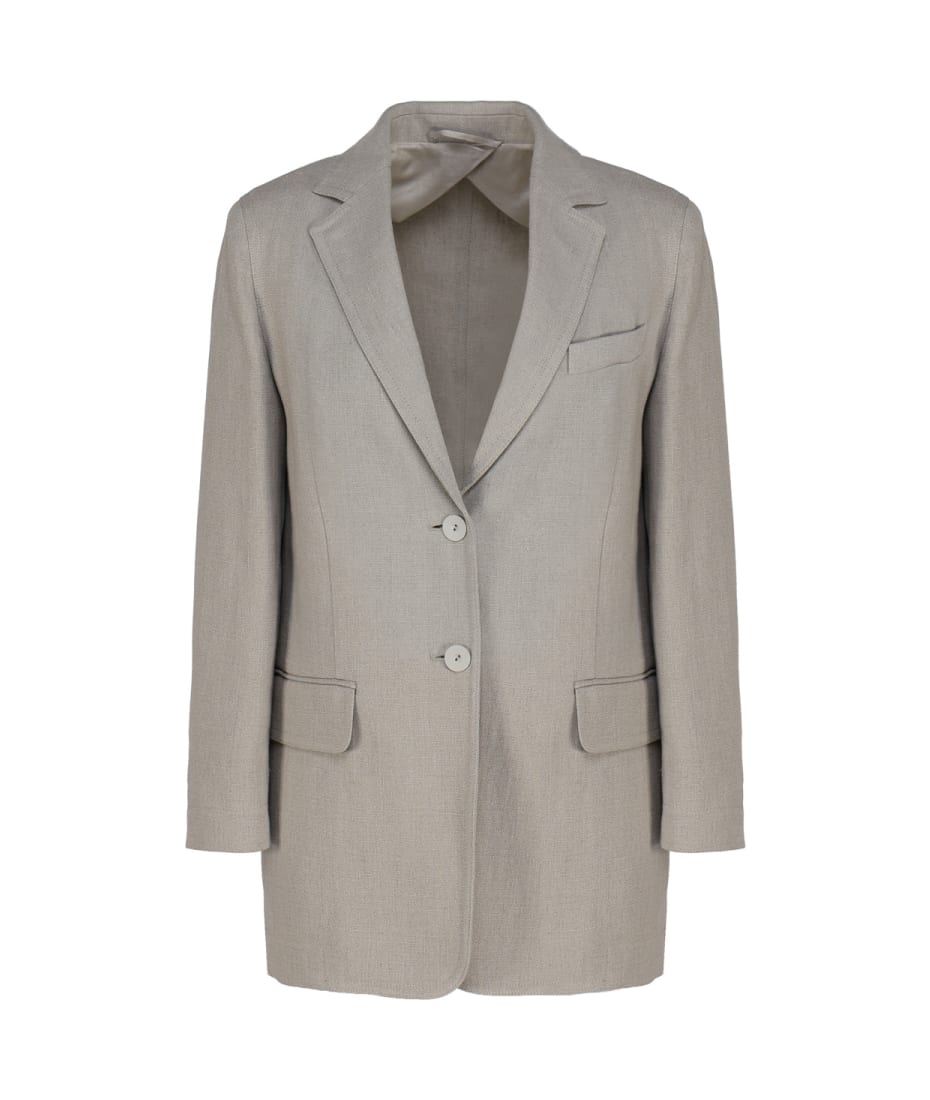 【送料&関税込】Max Mara Dove Grey Linen Adelchi Blazer Max Mara Dove Grey Linen Adelchi Blazer | italist