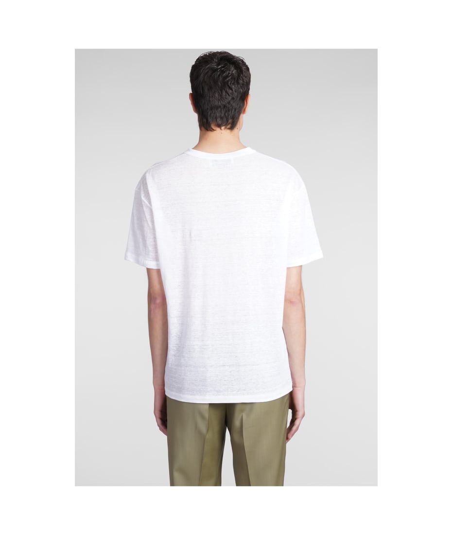 costumein T-shirt In White Linen - white