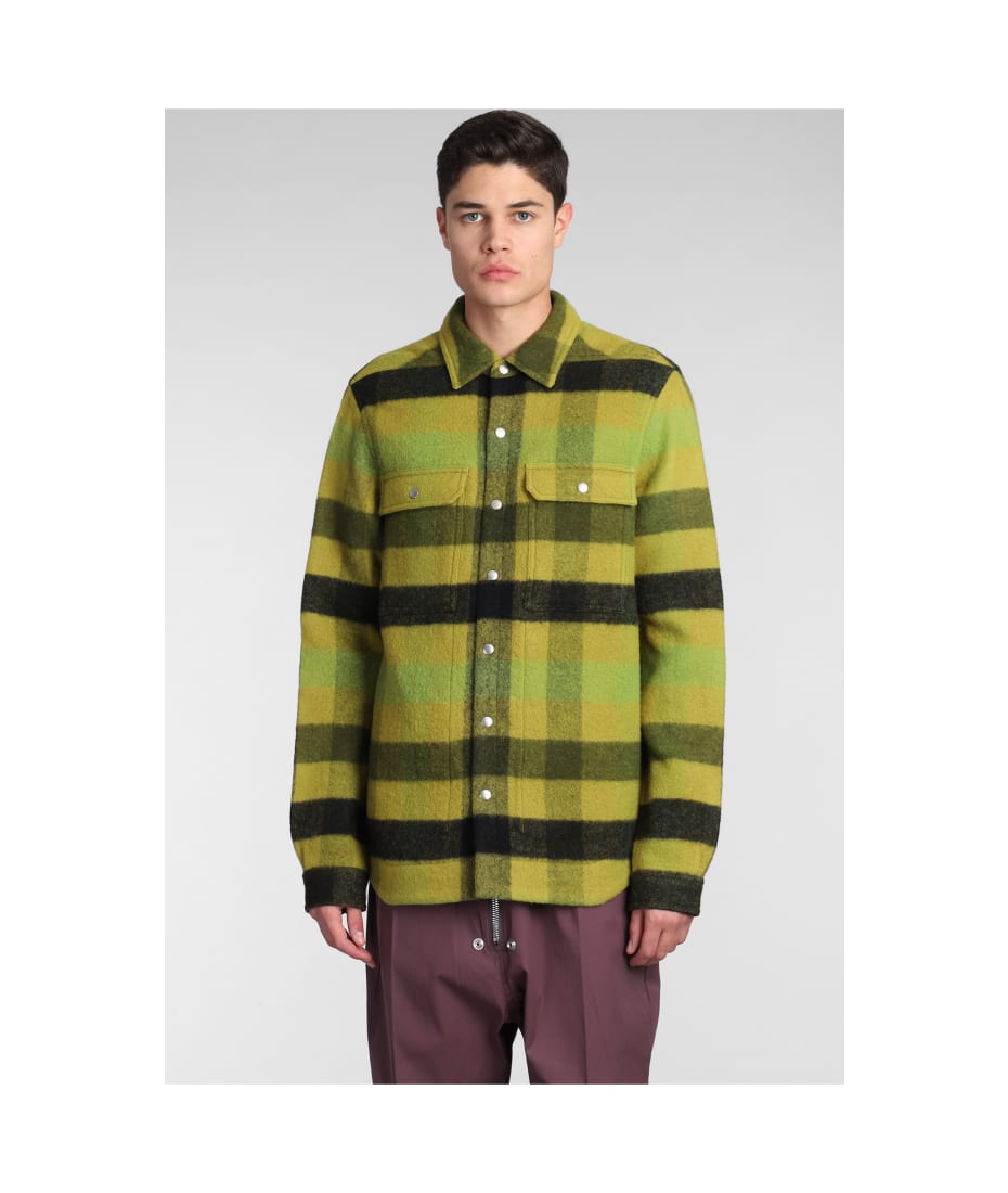 Rick Owens Outershirt Casual Jacket In Green Wool | italist