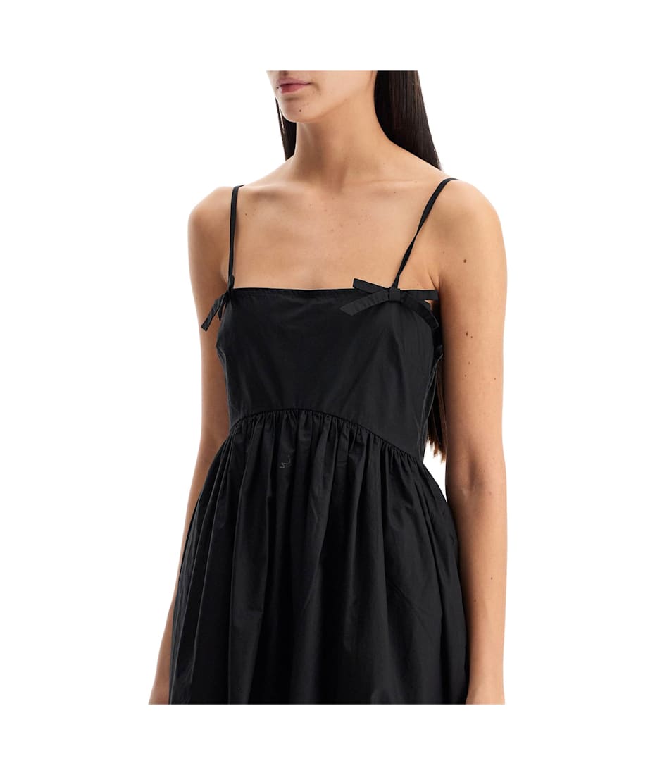 ★Ganni★ Cotton Poplin Strap Dress Black W0194099 W0194099S Black Black Cotton Poplin Strap Dress | GANNI US