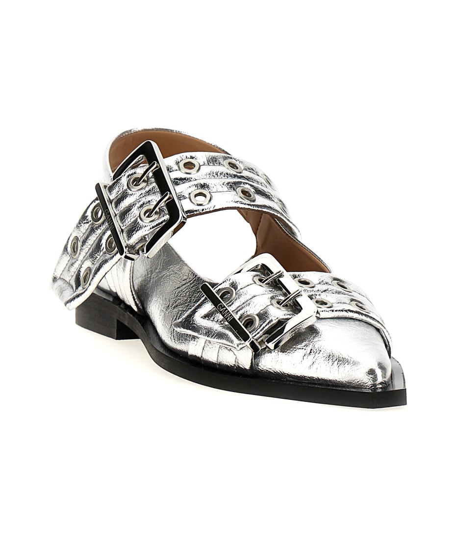 サンダル・ミュール Ganni 'Wide Belt Buckle' ballet flats GANNI Wide Welt Buckle Ballerina Flats | Shopbop