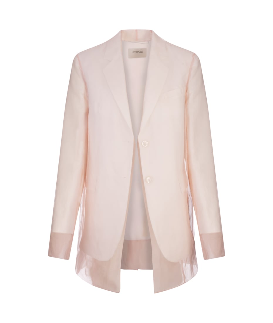 ジャケット SPORTMAX White silk Acacia1234 blazer (2412041053600 001) SportMax White Silk Acacia1234 Blazer Sportmax
