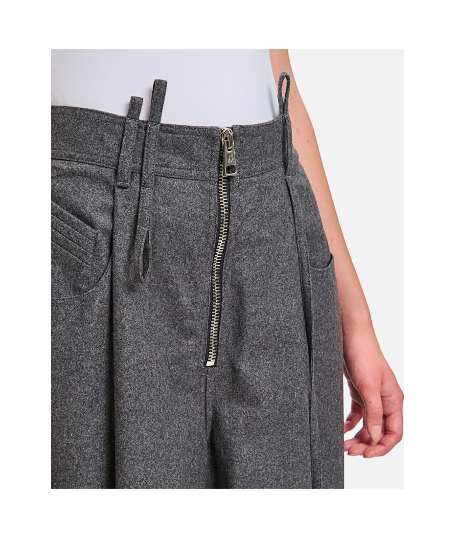 パンツ THE ATTICO Dark Grey Wool Blend Palazzo Pant The Attico Dark Grey Wool Blend Palazzo Pant | italist