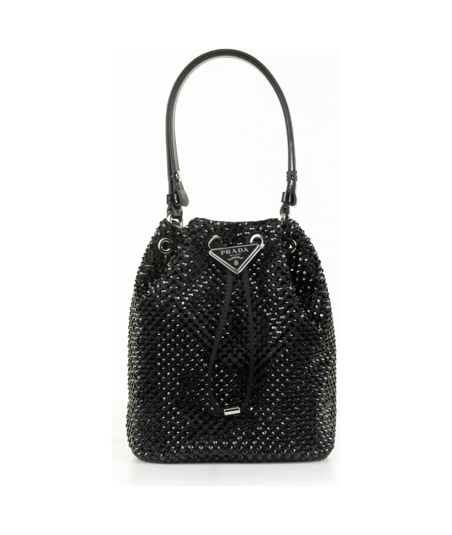 Prada Mini Satin Bag With Crystals And Logo italist ALWAYS LIKE