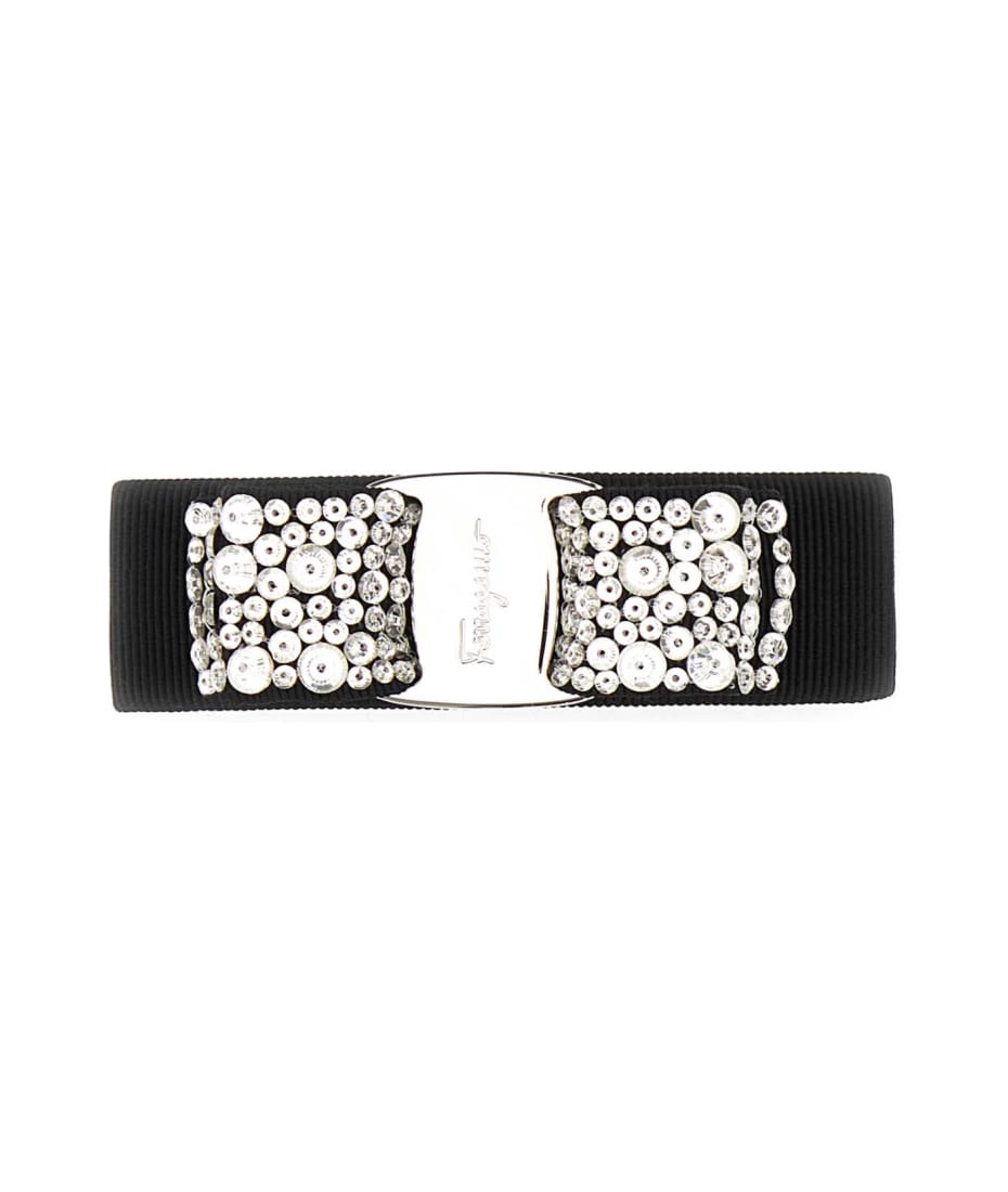 Ferragamo Black Fabric Hair Clip | italist