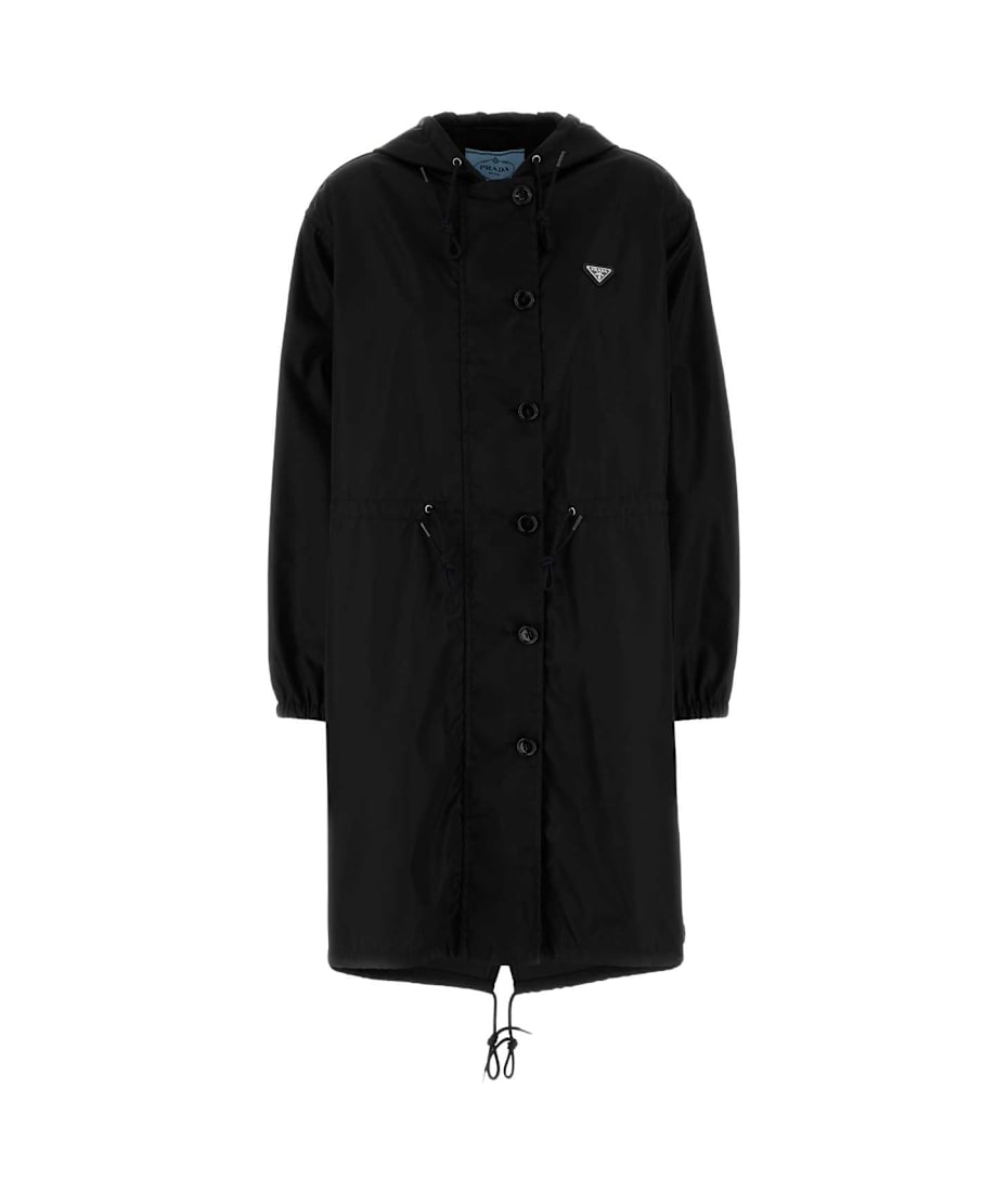 Prada Black Re-nylon Raincoat | italist