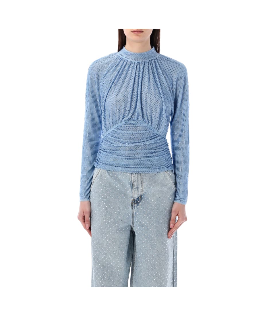 self-portrait Rhinestone Mesh Top | italist