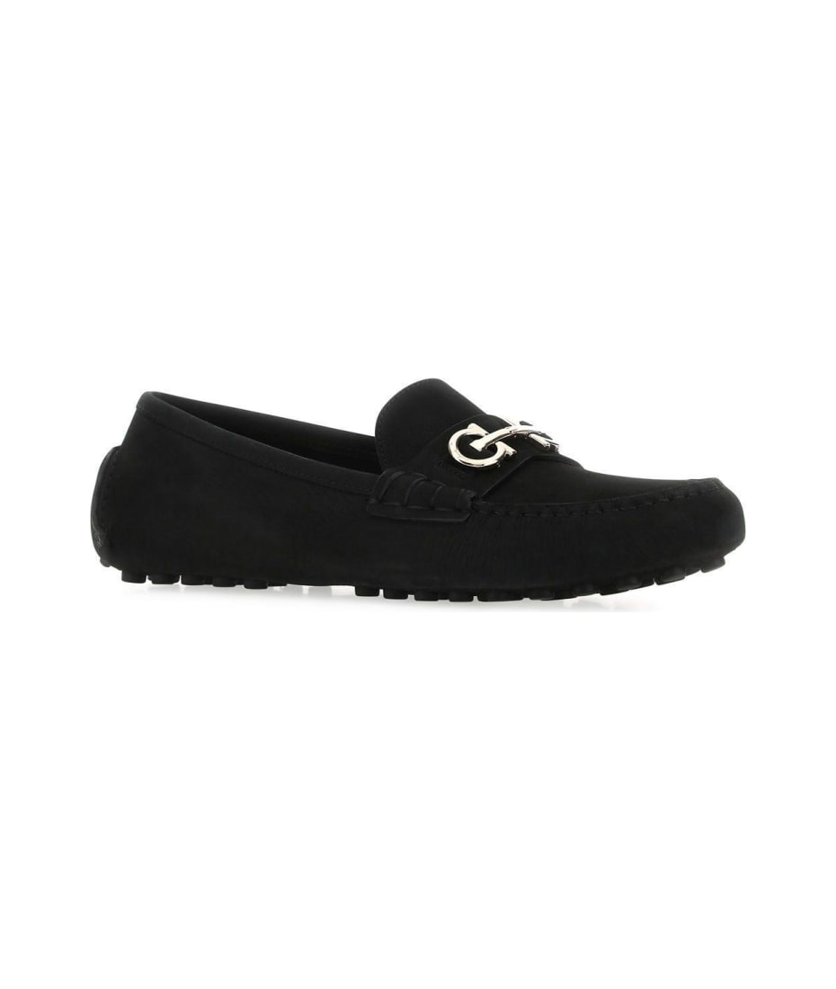 Ferragamo Women's Odilia Leather Loafer - Black - Loafers - 7