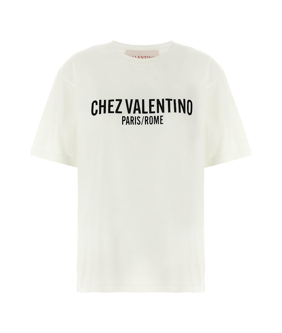【関税&送料込】Valentino Garavani Cotton T-Shirt With Chez Valentino Garavani 'chez Valentino' T-shirt | italist