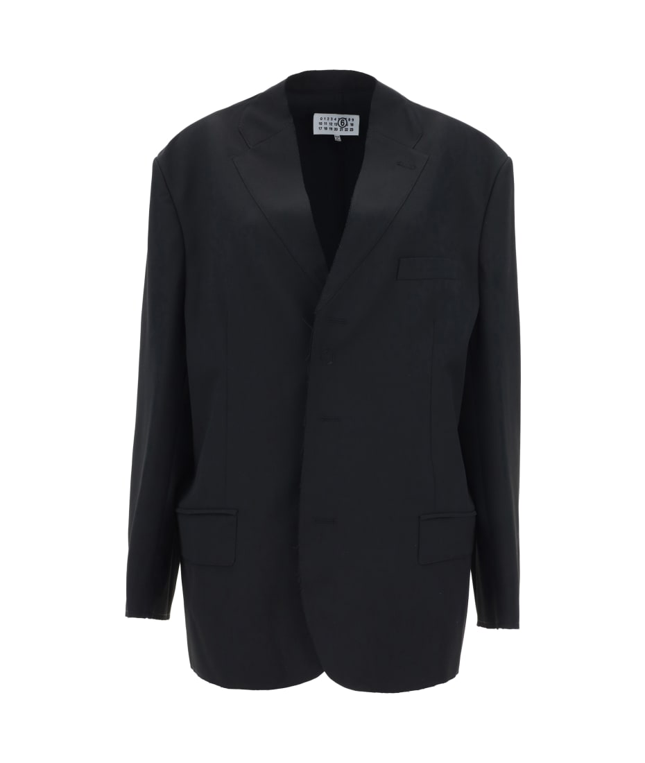 MM6 Maison Margiela Women's Tuxedo Blazer L/14 Single Breasted sold Wool Blend Italy