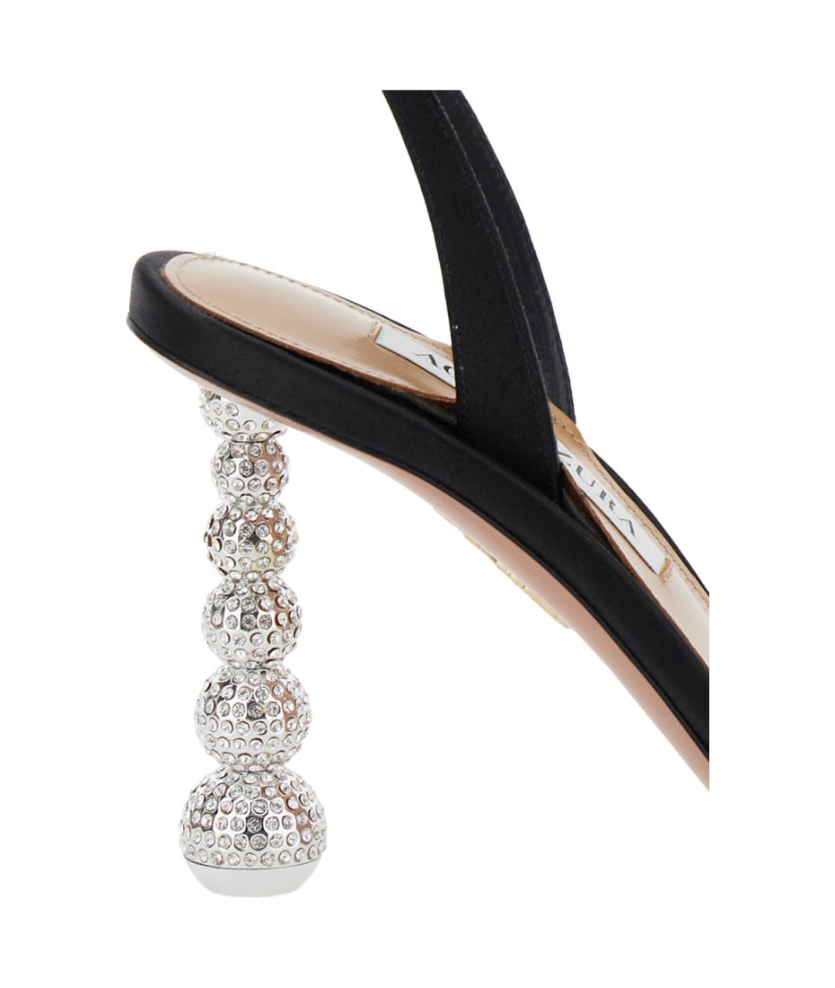 【送料&関税込】Aquazzura yes Baby Black Strappy Sandals Wit Aquazzura 'yes Baby' Black Strappy Sandals With Sculptural