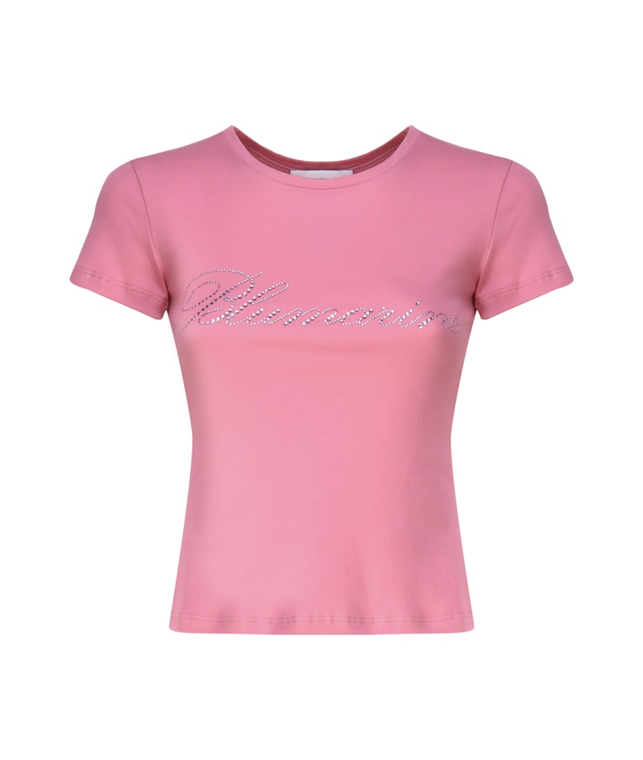 Blumarine T-shirt With Studs And Rhinestone Embroidery | italist