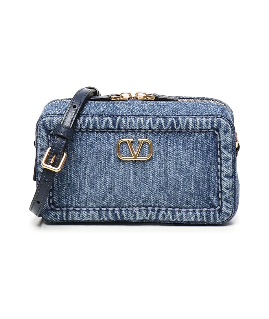 ★VALENTINO★GARAVANI オールタイムデニム ミニショルダー Valentino Garavani Alltime Mini Denim Shoulder Bag for Woman