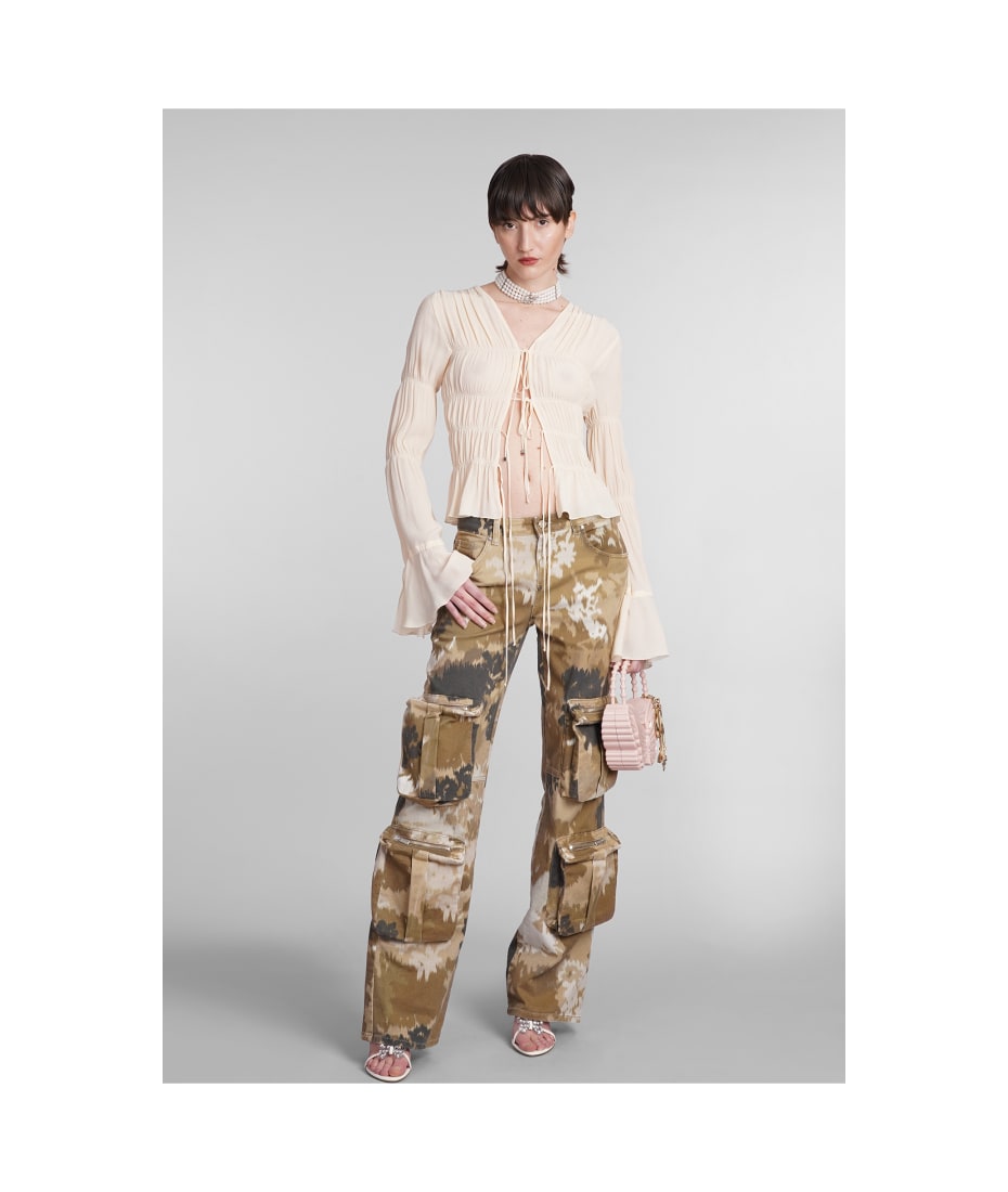 パンツ Blumarine SS24 2J130A PANTA J.CARGO ST.CAM (2J130A D5579) Blumarine Printed Stretch Cotton Cargo Jeans | italist