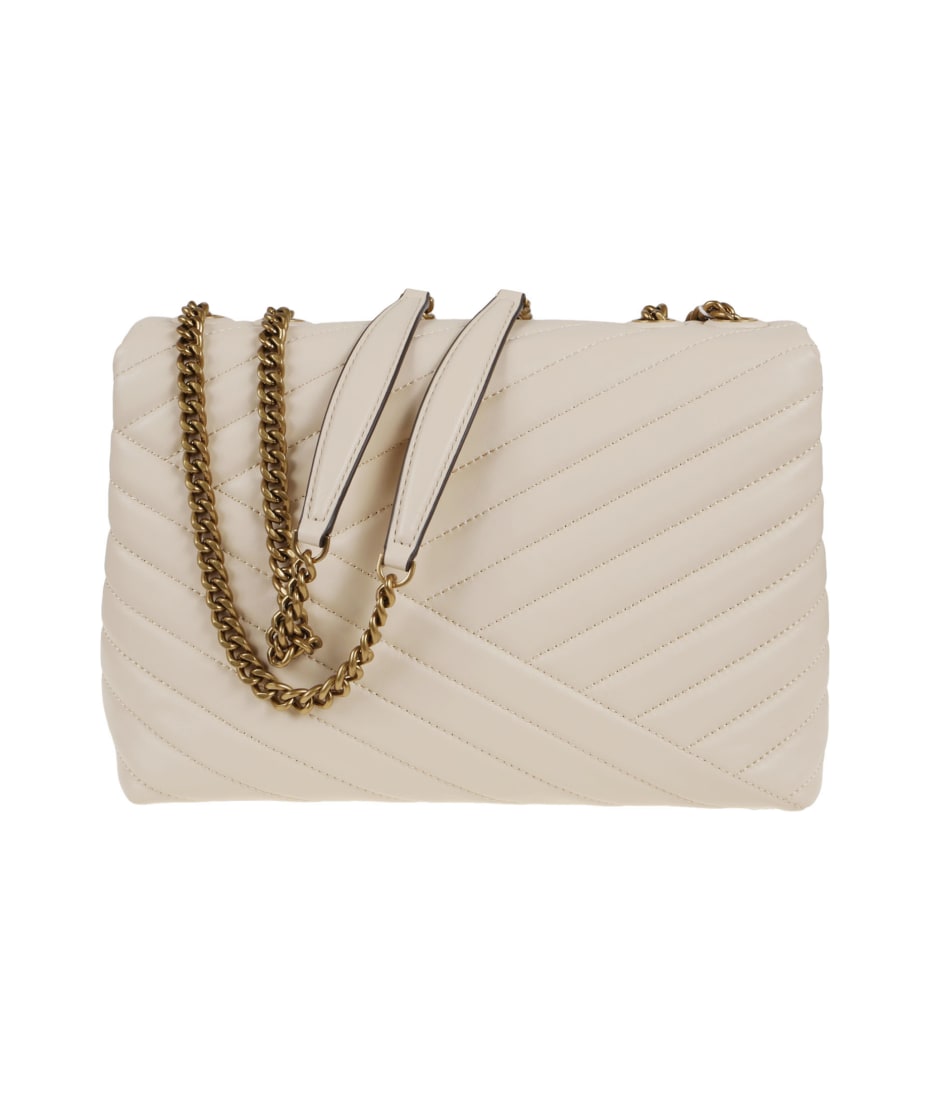 Tory Burch Small Kira Chevron Convertible Shoulder Bag in Natural