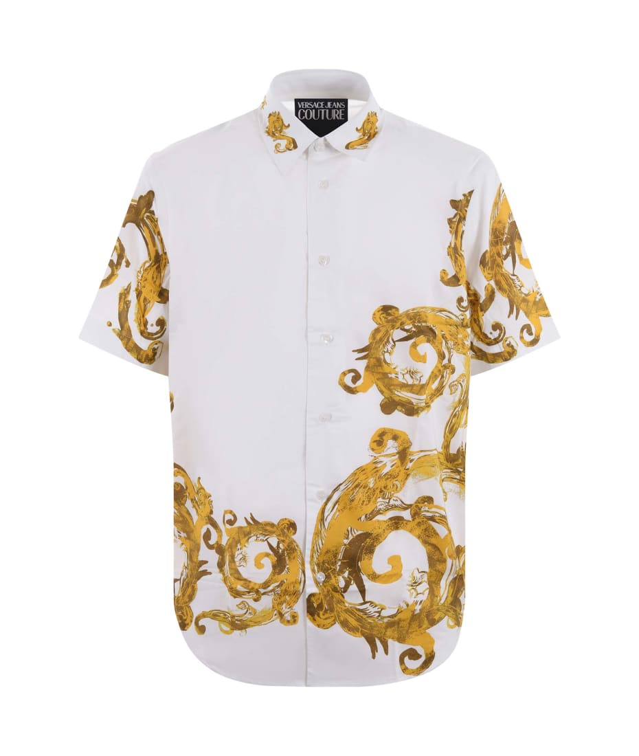 INFORMAL SHIRT VISCOSE SATIN FABRIC WITH HERITAGE PRINT for