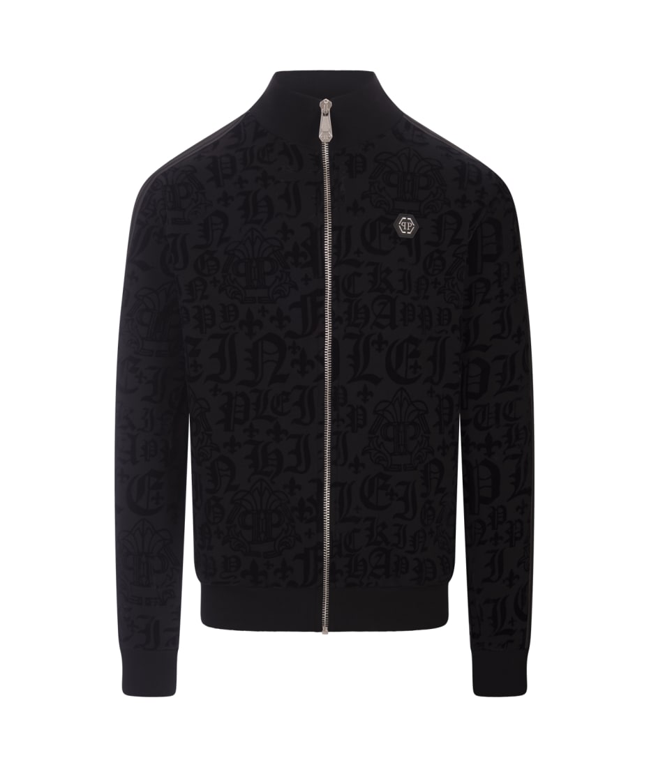 Philipp Plein Jogging Jacket Gothic Plein In Black italist ALWAYS LIKE A SALE