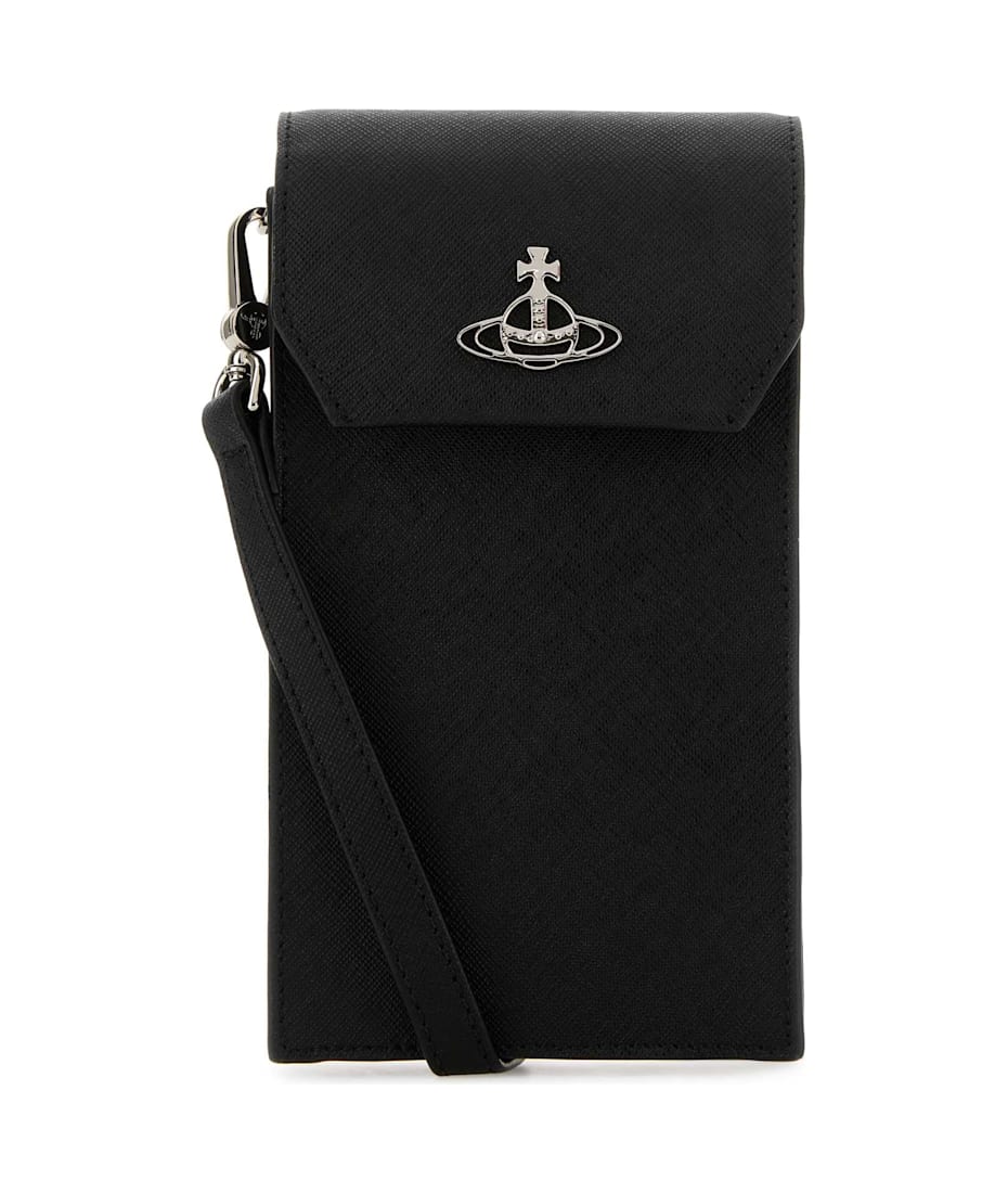 ◆送料・関税込み◆Vivienne Westwood ブラックレザー携帯ケース Vivienne Westwood ヴィヴィアンウエストウッド キーケース
