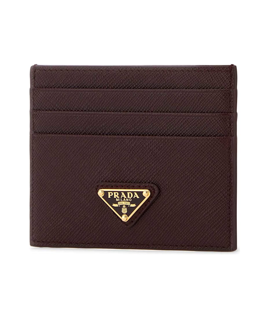 財布・小物その他 PRADA Burgundy Leather Card Holder Prada Burgundy Leather Card Holder | italist