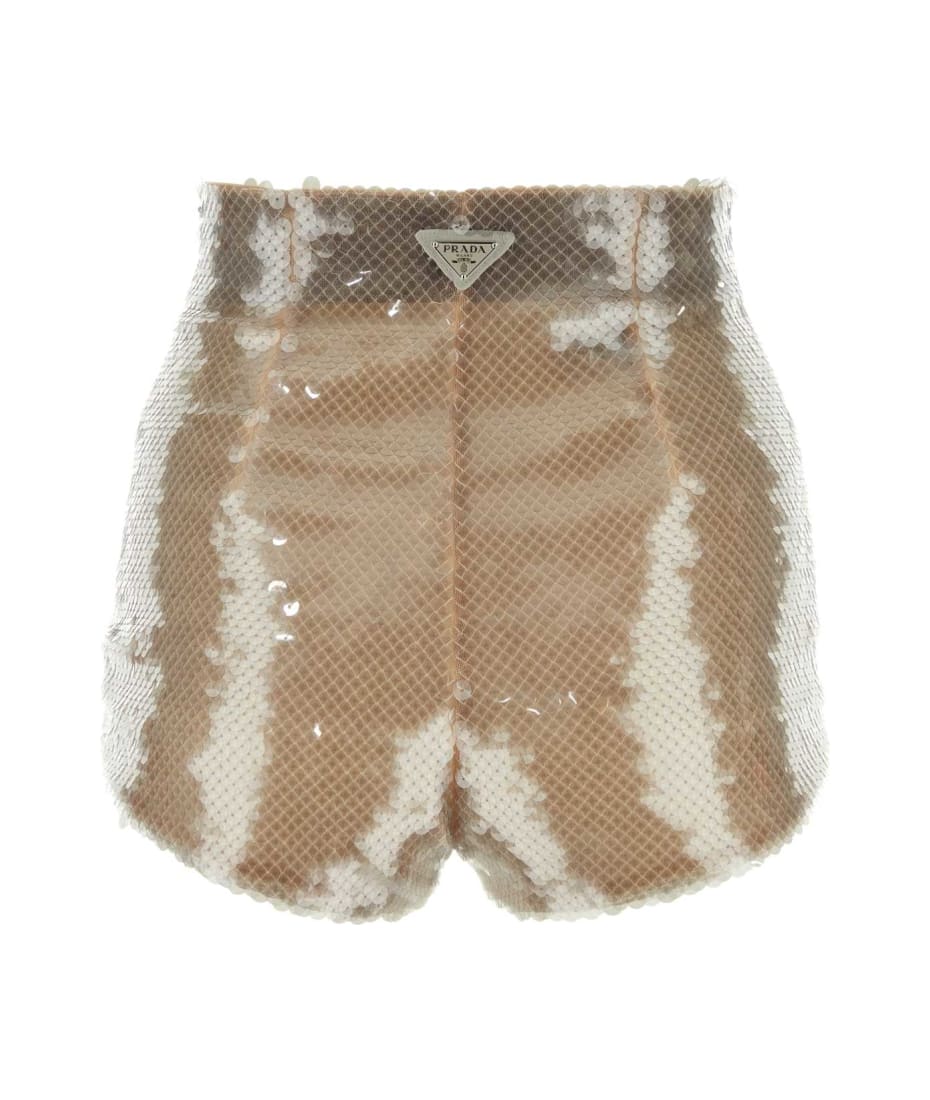 Prada Embellished Tulle Shorts - PERLA