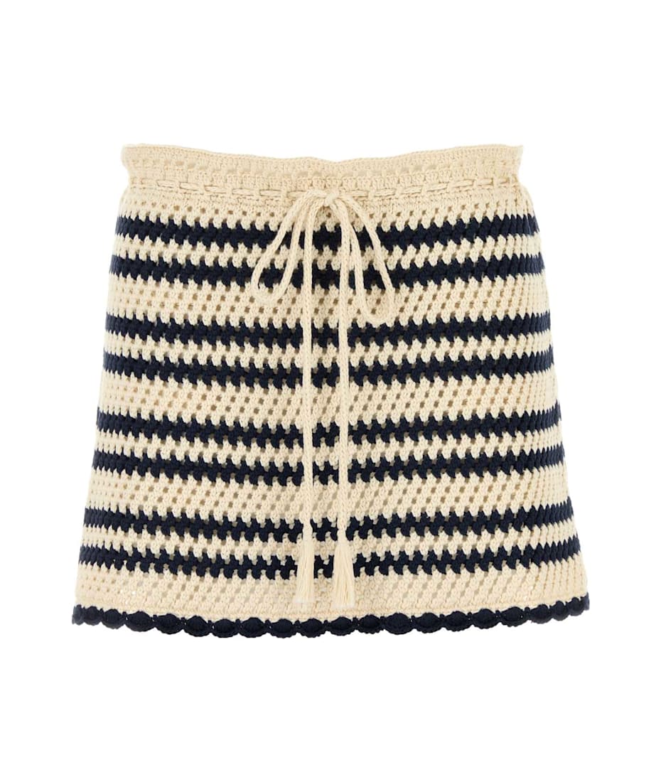 ミニスカート MiuMiu Two-tone crochet mini skirt (MMG552SOOO17TA F075R) Miu Miu Two-tone Crochet Mini Skirt | italist