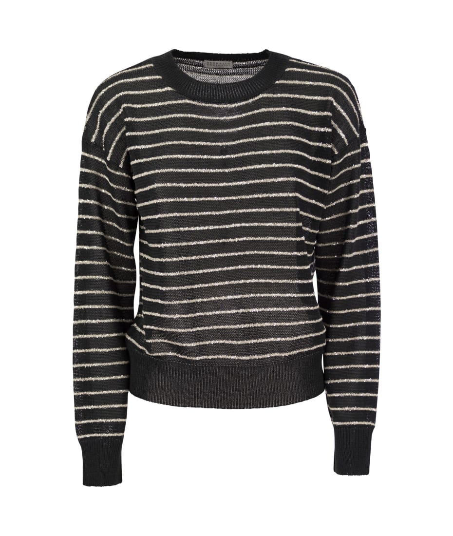 Brunello Cucinelli Sequin Striped Sweater | italist, ALWAYS LIKE A