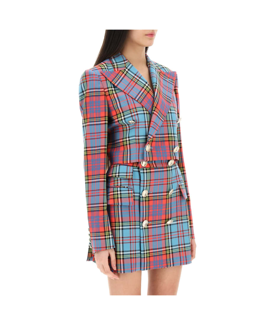 ジャケット Vivienne Westwood Tartan Cropped Blazer Vivienne Westwood Tartan Wool Cropped Blazer | italist
