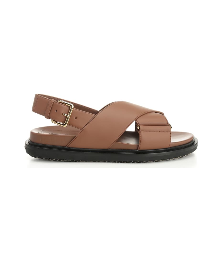 VIP【関税送料無料】希少 Marni Brown leather Footbed Marni Brown Leather