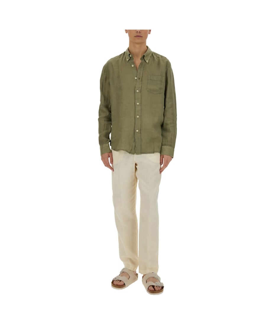 Tシャツ・カットソー 120%LINO SS25 SLIM FIT SHIRT (32ALIM19QB 0000115000035) 120% Lino Button Down Shirt | italist