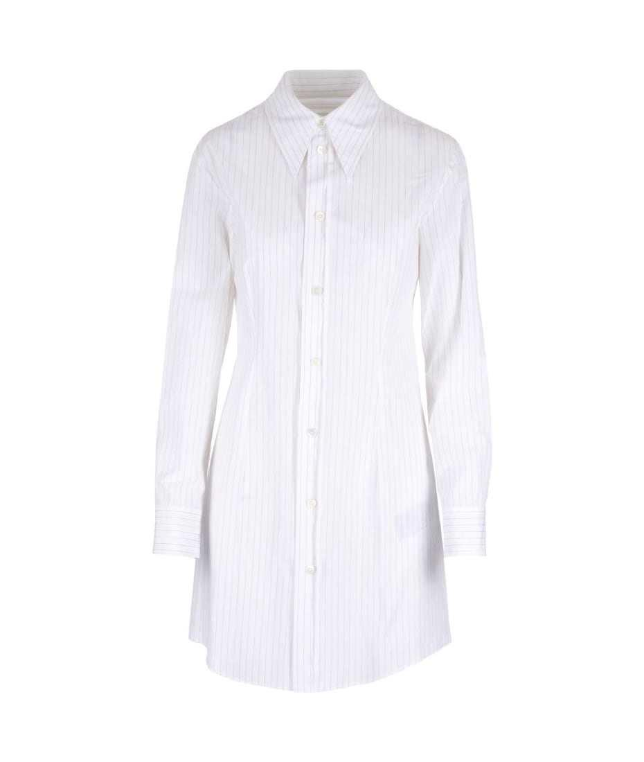オールインワン・サロペット Mm6 By Maison Margiela Grey Striped Shirt Dress Maison Margiela MM6 Single-pleated Cotton Shirt Dress with