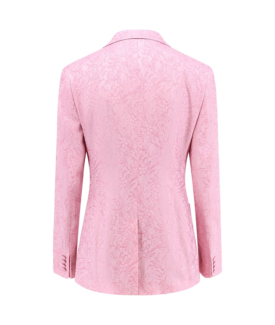 アウターその他 ETRO Jacquard silk blend blazer with embroidery Rosa Etro Jacquard Silk Blend Blazer With Embroidery | italist