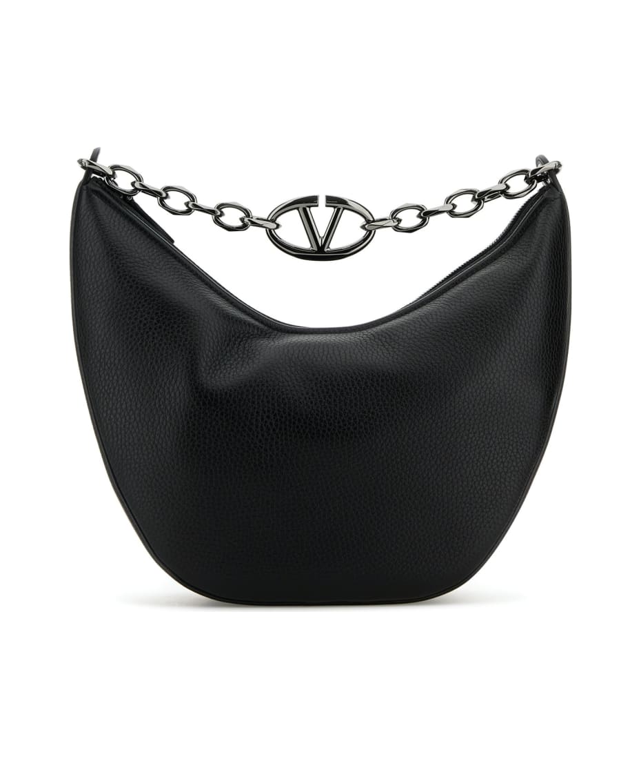 ショルダーバッグ Valentino Garavani Black Leather Hobo Vlogo Moon Shoulder Ba Valentino Garavani Black Leather Hobo Vlogo Moon Shoulder