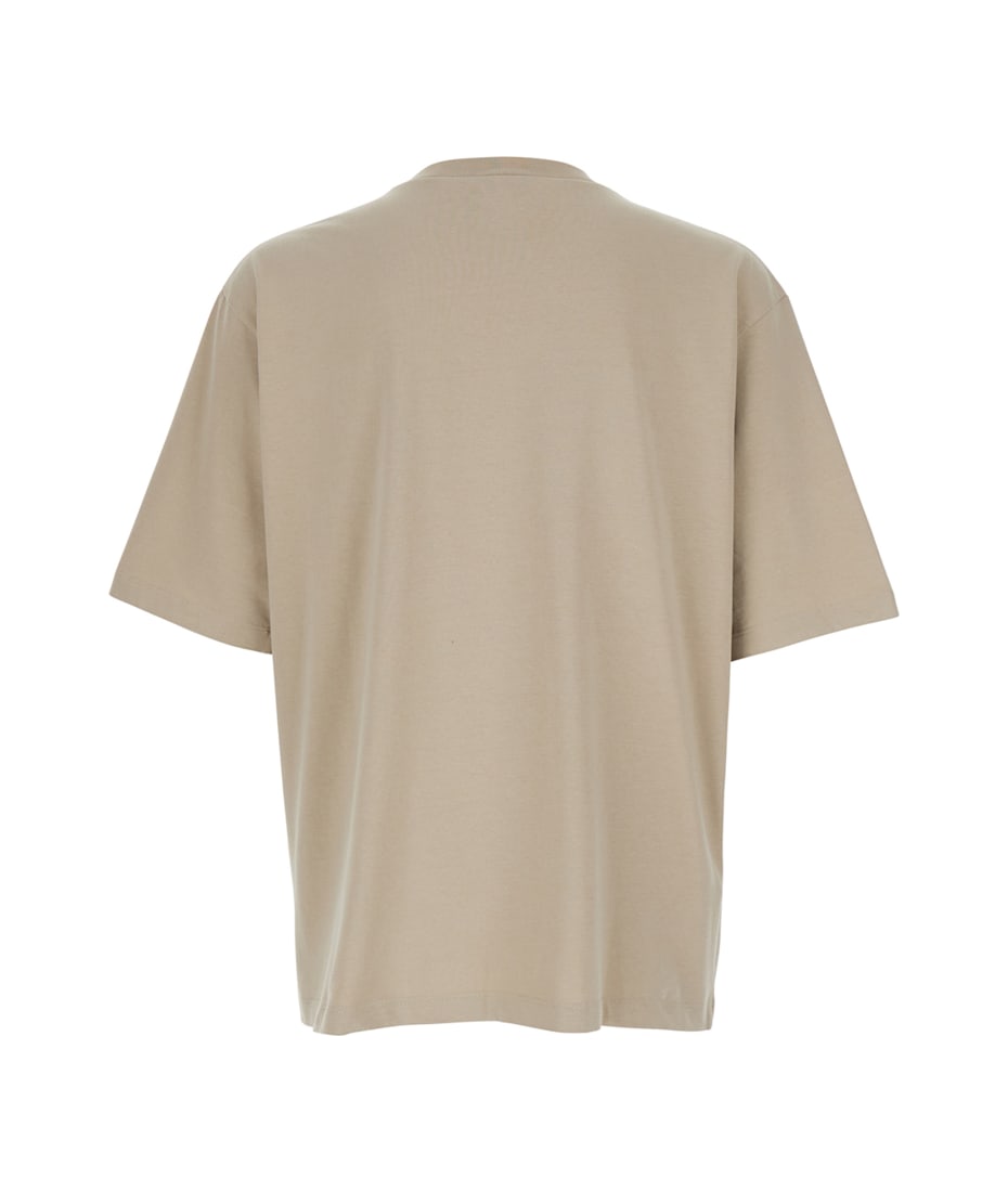 【送料&関税込】Dsquared2 Beige Crewneck T-shirt With Maxi L Dsquared2 Beige Crewneck T-shirt | italist