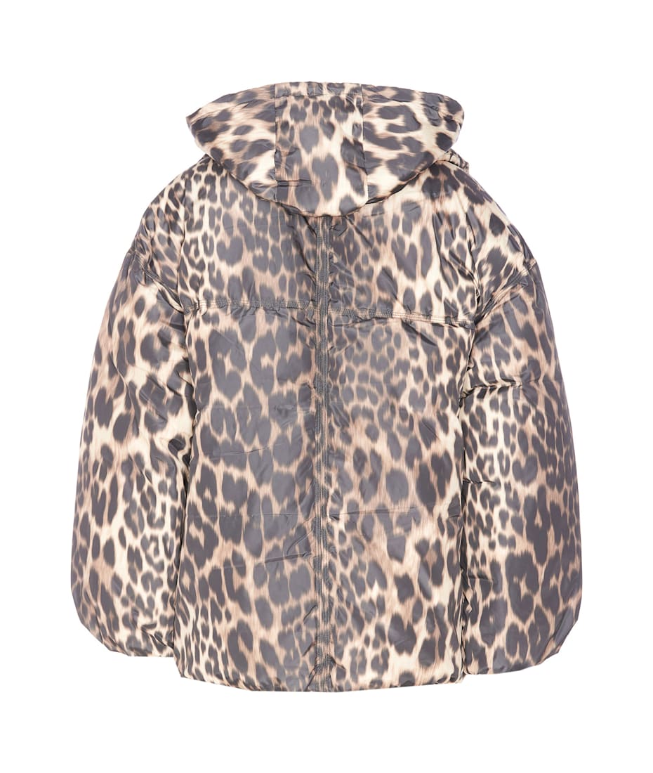 Ganni Leopard Print Puffers Midi italist