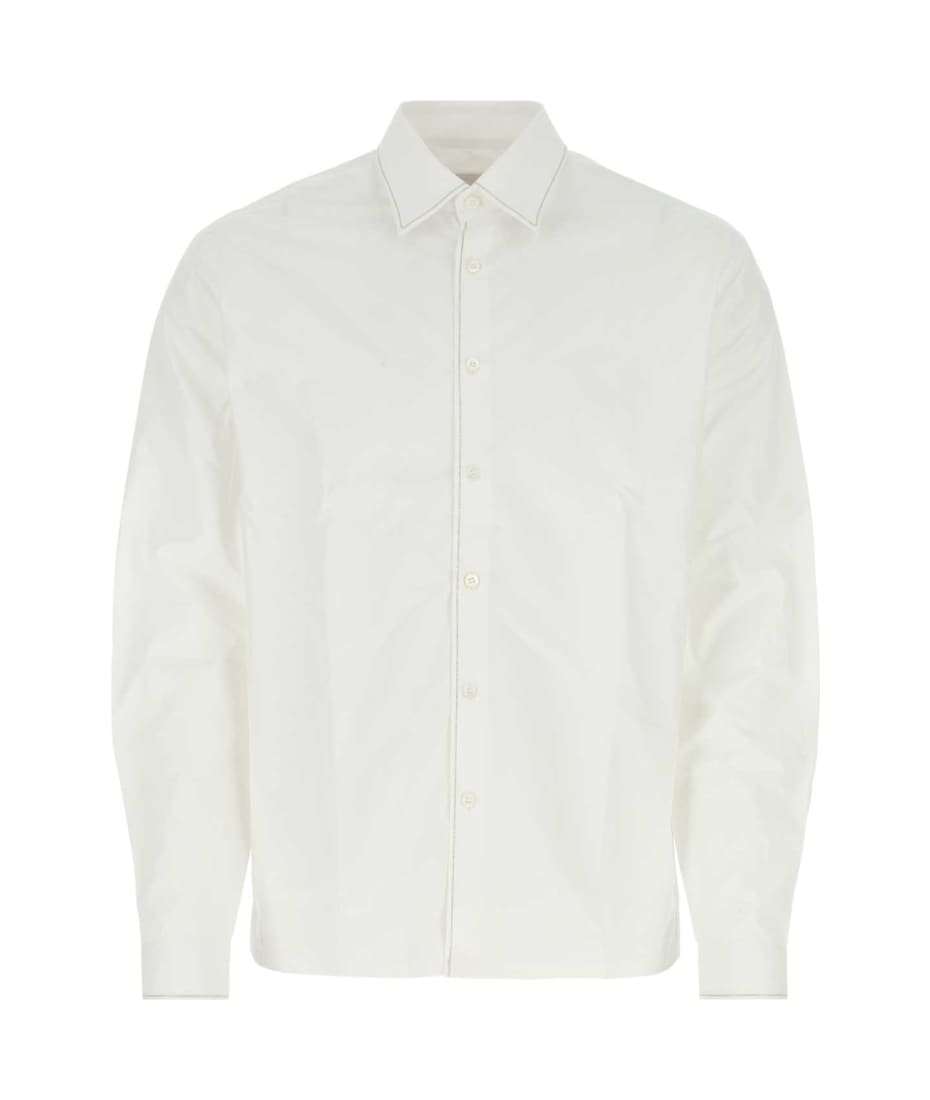 Tシャツ・カットソー PRADA SS24 White poplin shirt (UCN537SOOO10IV F0964) Prada White Poplin Shirt | italist