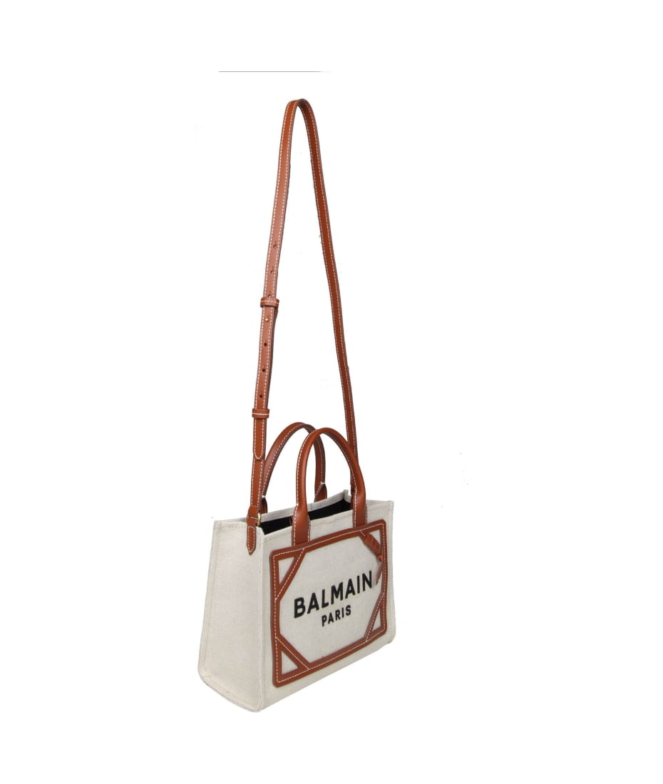 Balmain B-army Mini Tote Bag in Natural