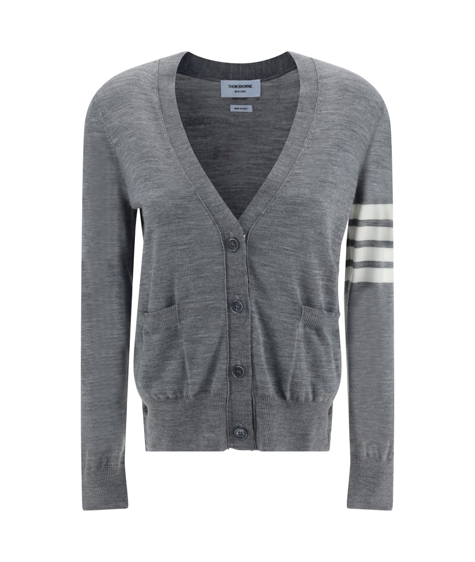 【送料&関税込】Thom Browne Grey Wool Oversize Cardigan Thom Browne Cardigan | italist