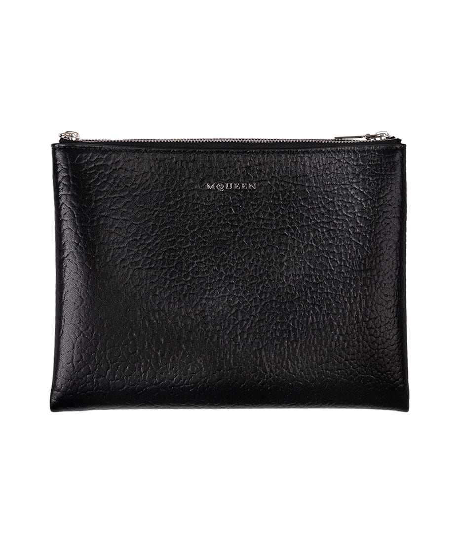 【関税&送料込】Alexander Mcqueen Black Leather Pouch Alexander McQueen Leather Pouch | italist